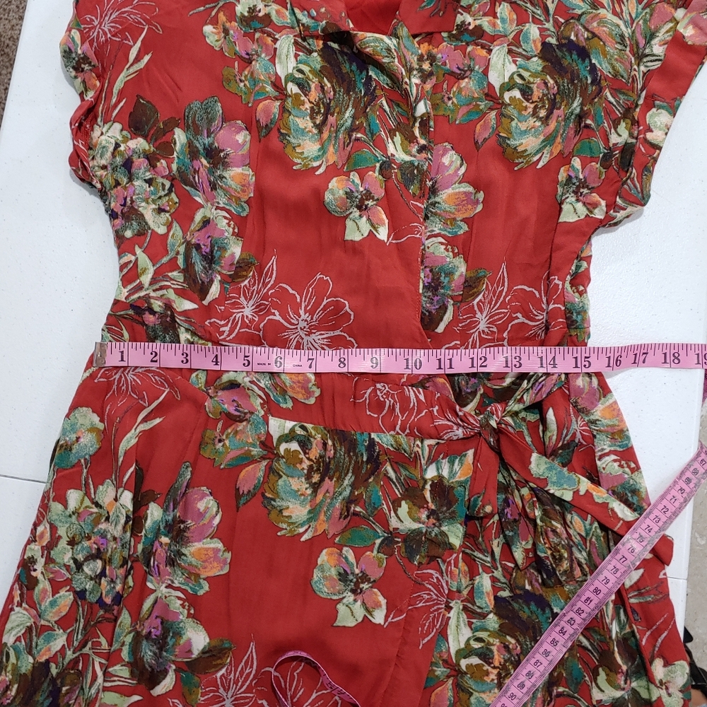 Skies Are Blue Red Floral Dress - Picture 3 of 16